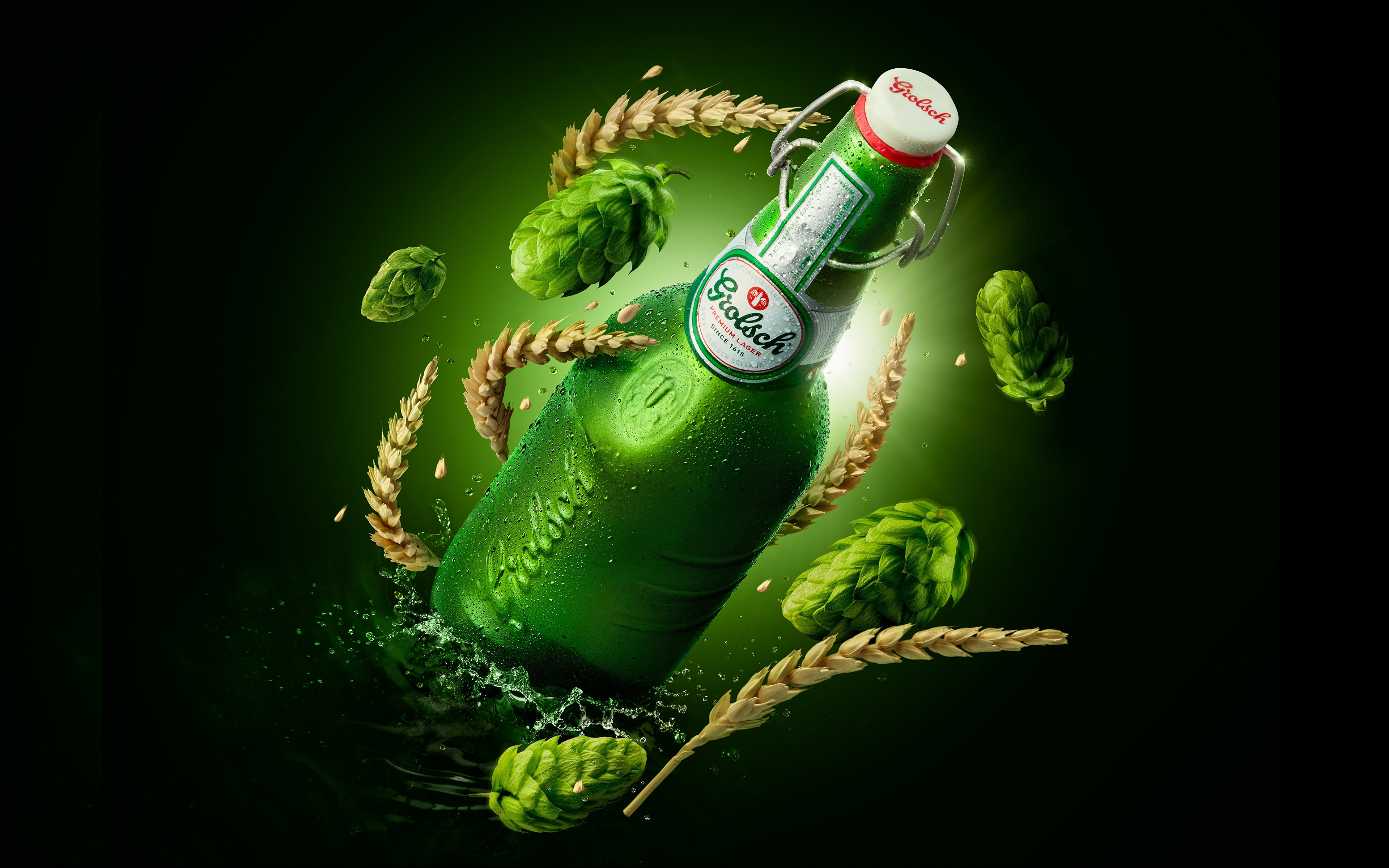 免费照片一个绿色的啤酒瓶
