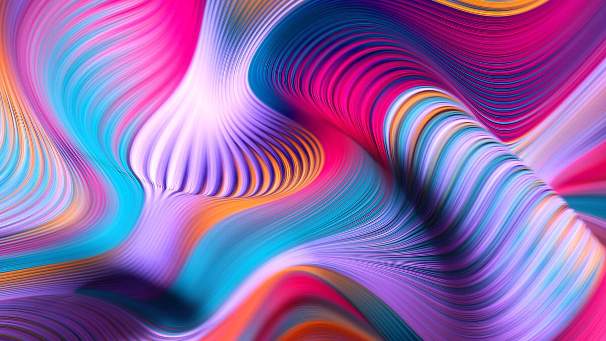 Multicolored wavy lines