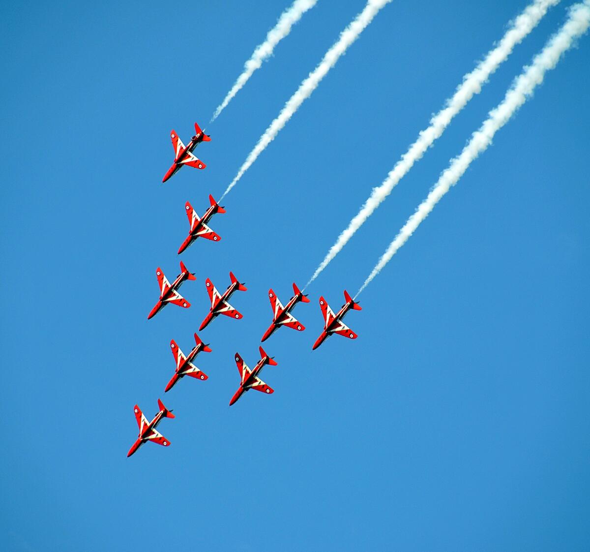 Air show in the blue sky