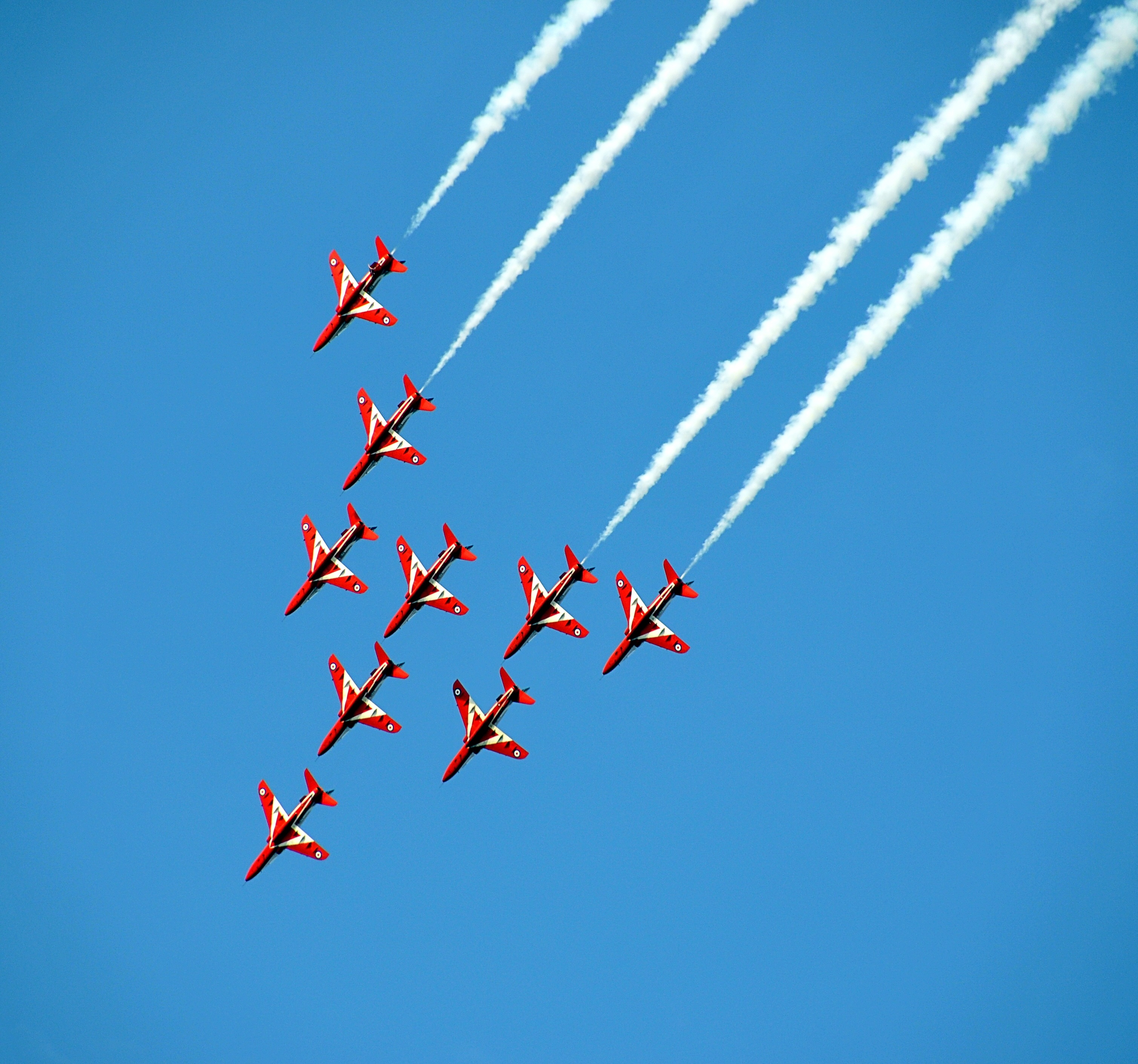 Free photo Air show in the blue sky
