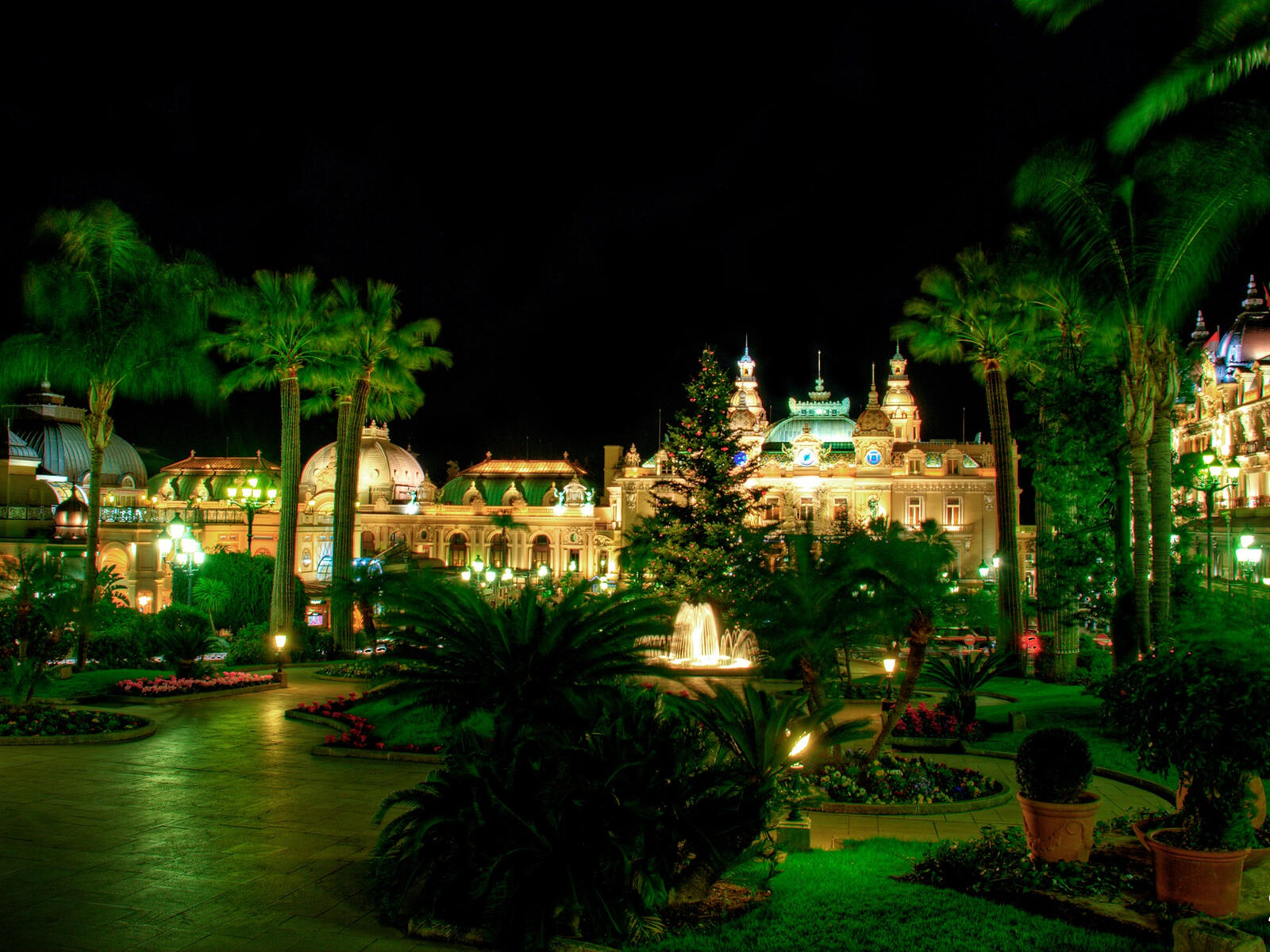 Бесплатное фото Ночной дворец в Монако