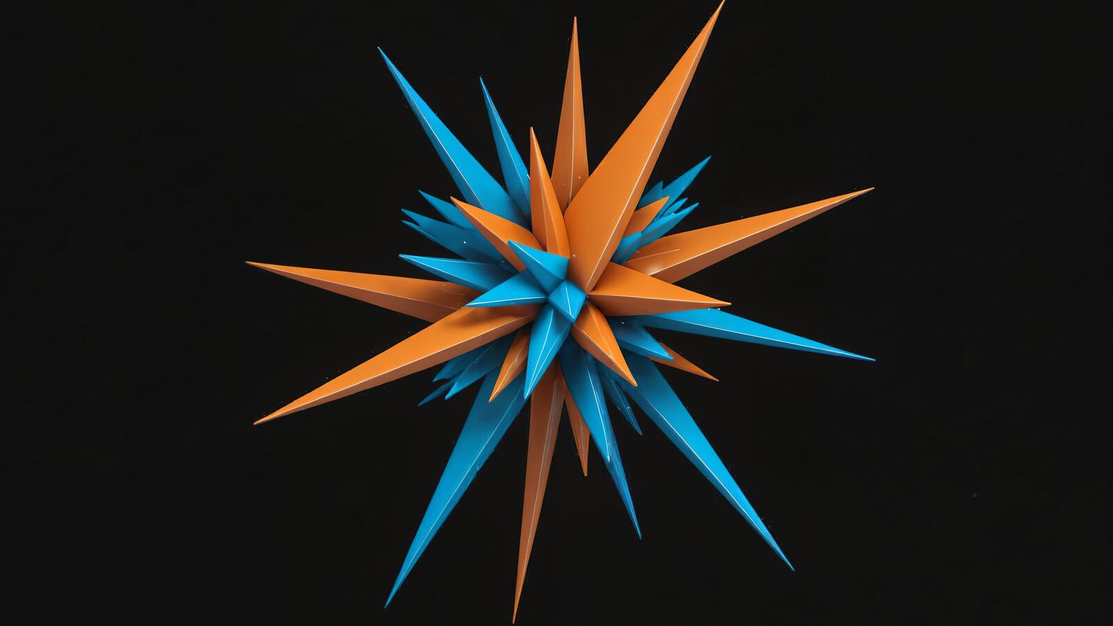 Free photo Vibrating triangles in orange and blue