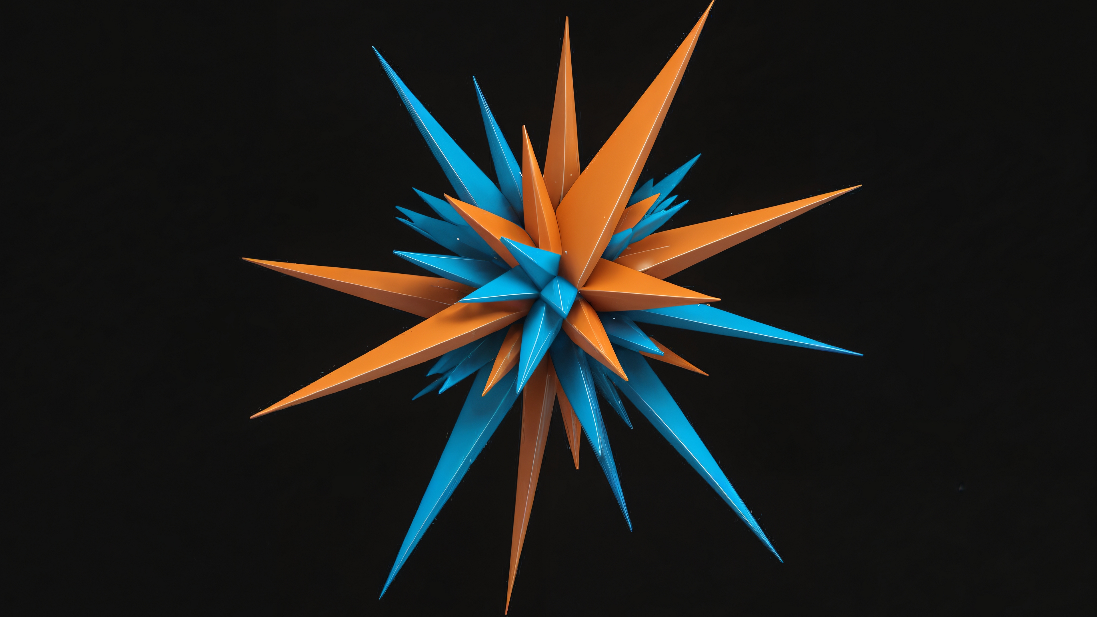 Вибрирующие треугольники оранжевого и синего цвета
