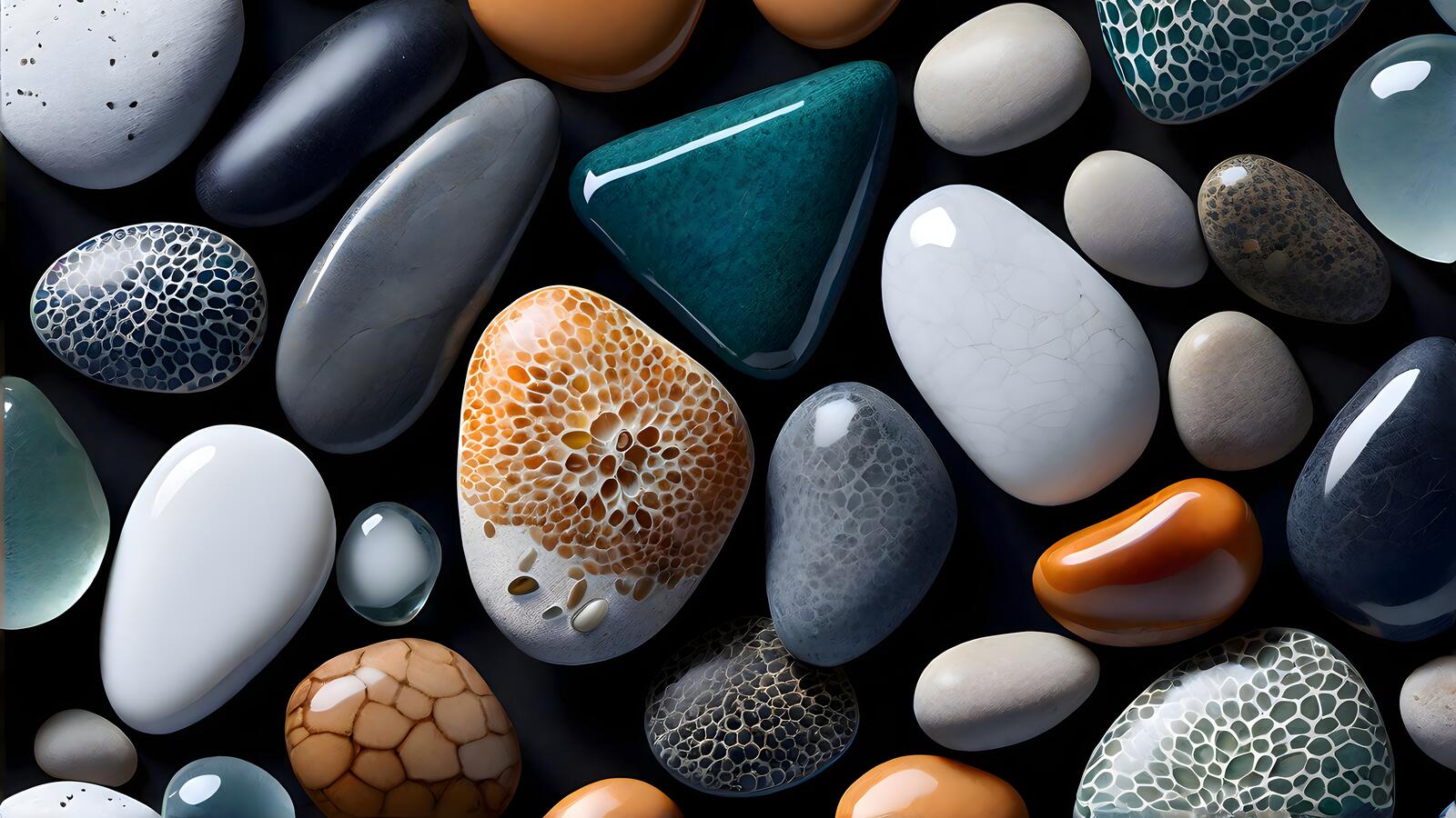 Free photo Beautiful polished pebbles