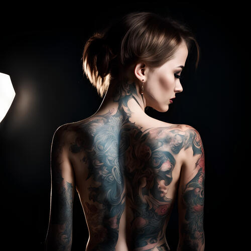 The girl with the tattoo on her back