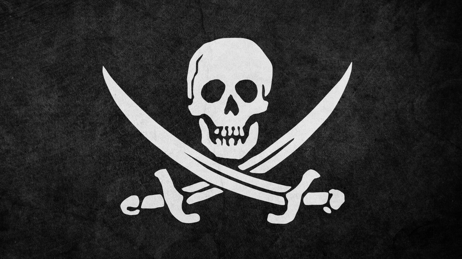 Free photo Pirate skull on black background