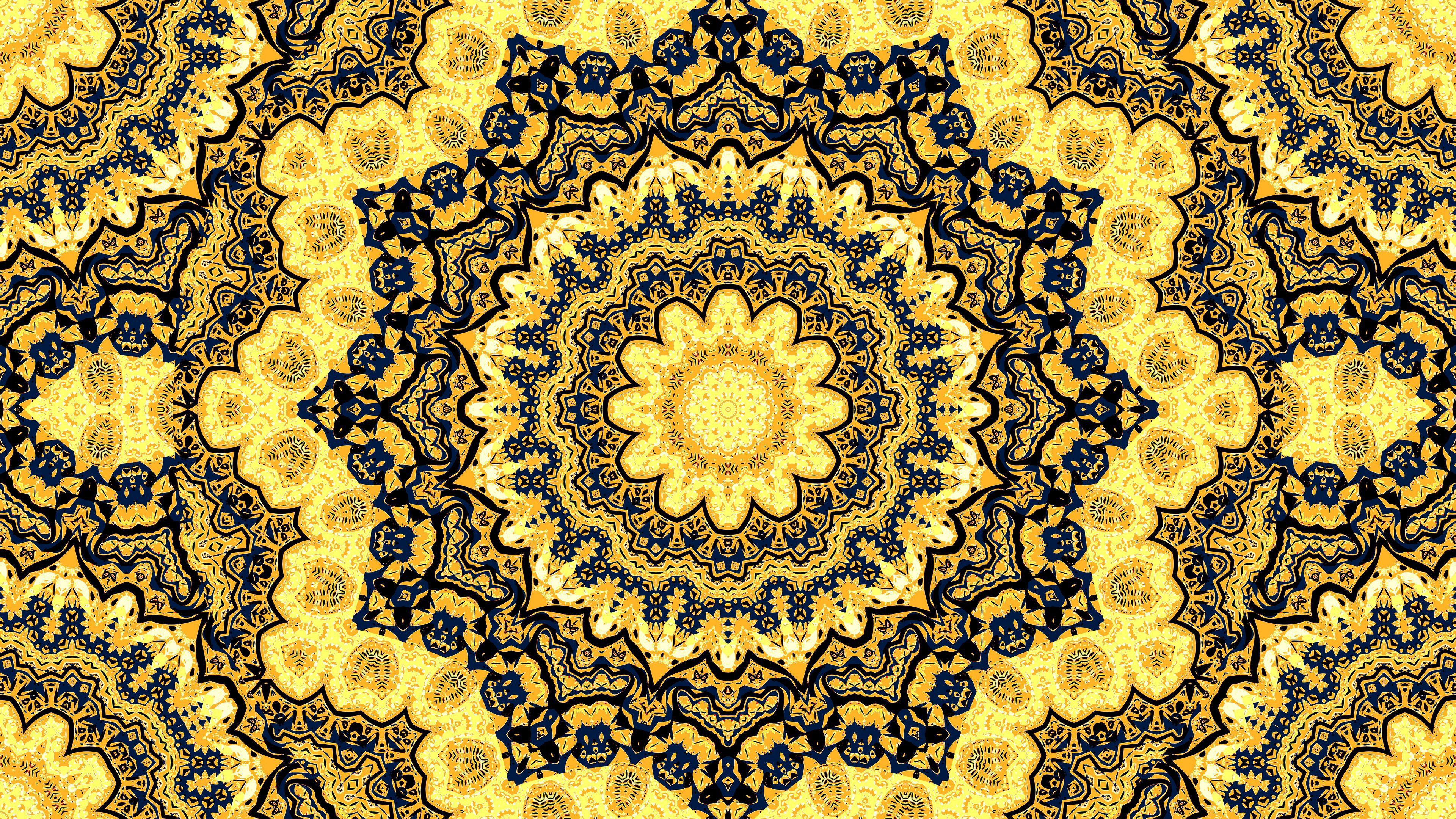 Free photo Yellow fractal design