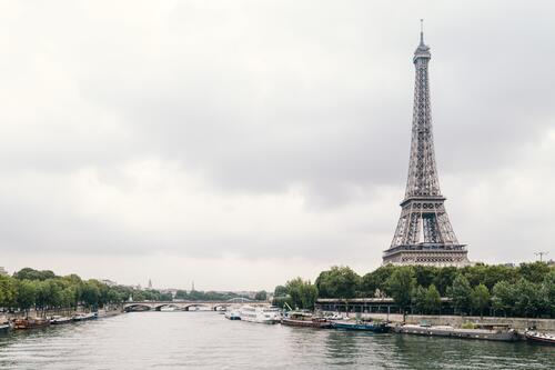 View of the Eiffel Tower from the river