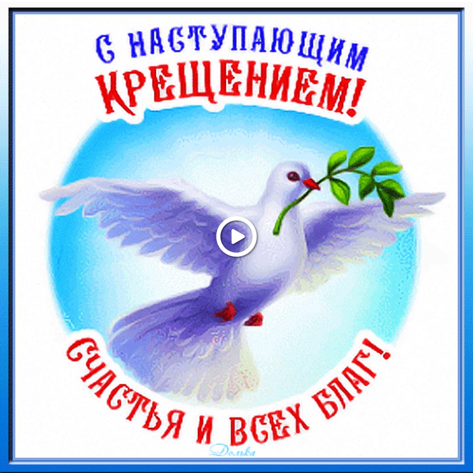 Открытка на тему с наступающим крещением крещенский сочельник 2022 голубь бесплатно