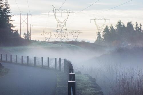 Fog under the power line