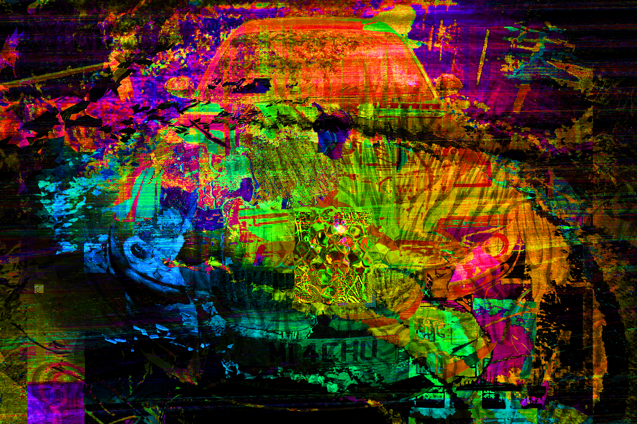 Wallpapers glitch art cave Formation on the desktop