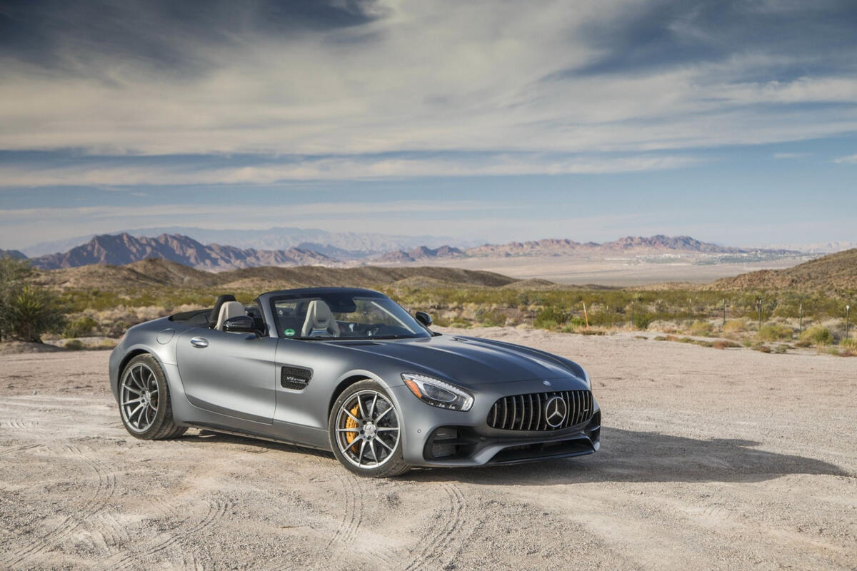 Mercedes-benz amg gt-c roadster in gray matte finish