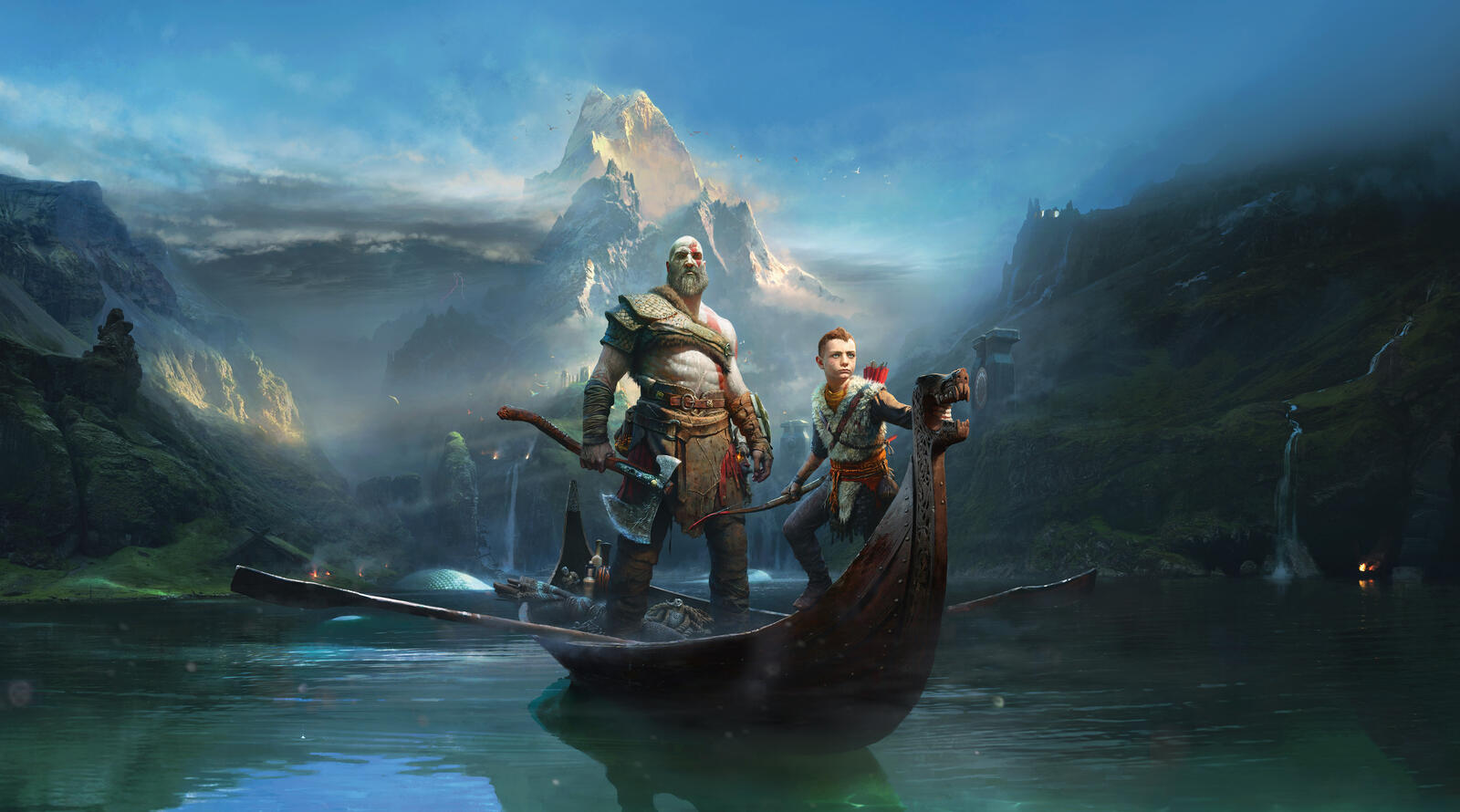 Бесплатное фото Заставка из игры God Of War 4