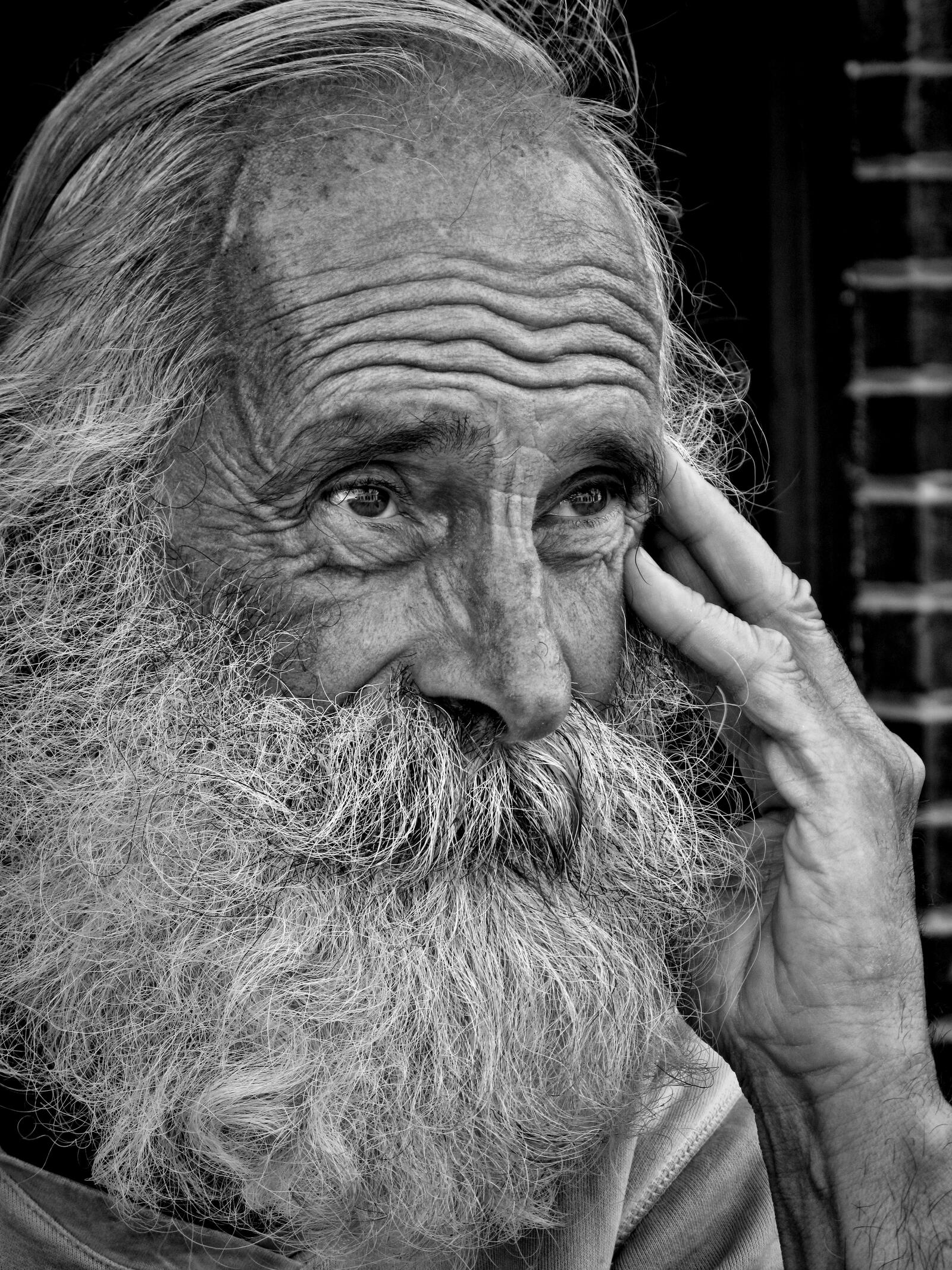 Free photo An old man with a big gray beard