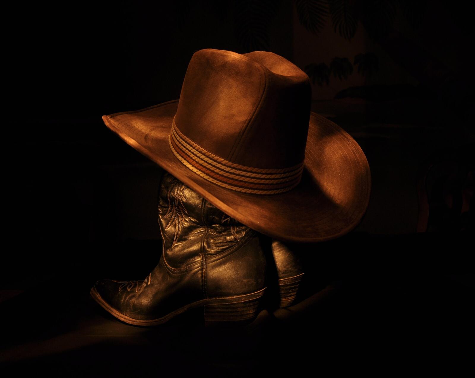 桌面上的壁纸牛仔 帽子 靴子