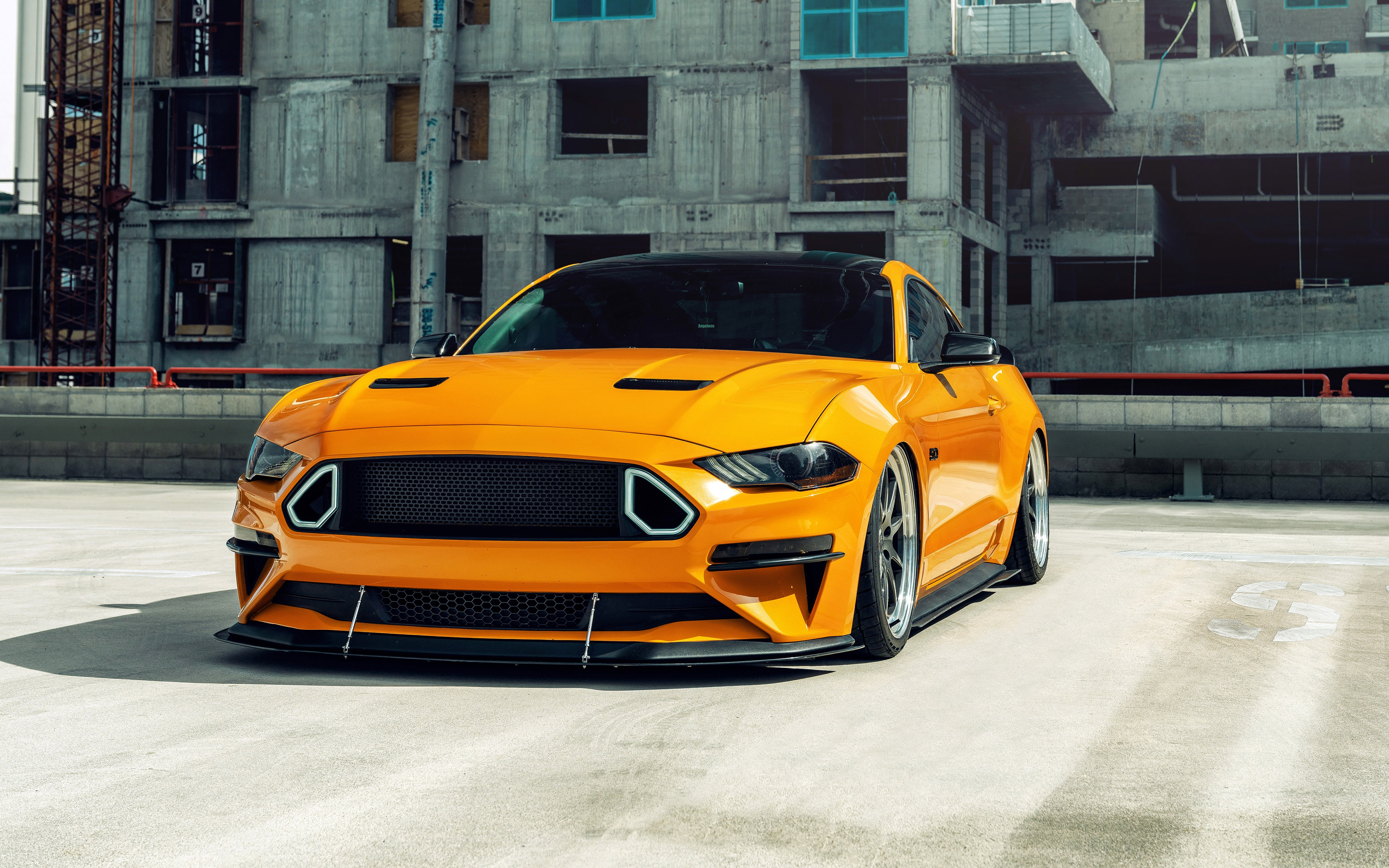 Yellow Ford Mustang on pc.