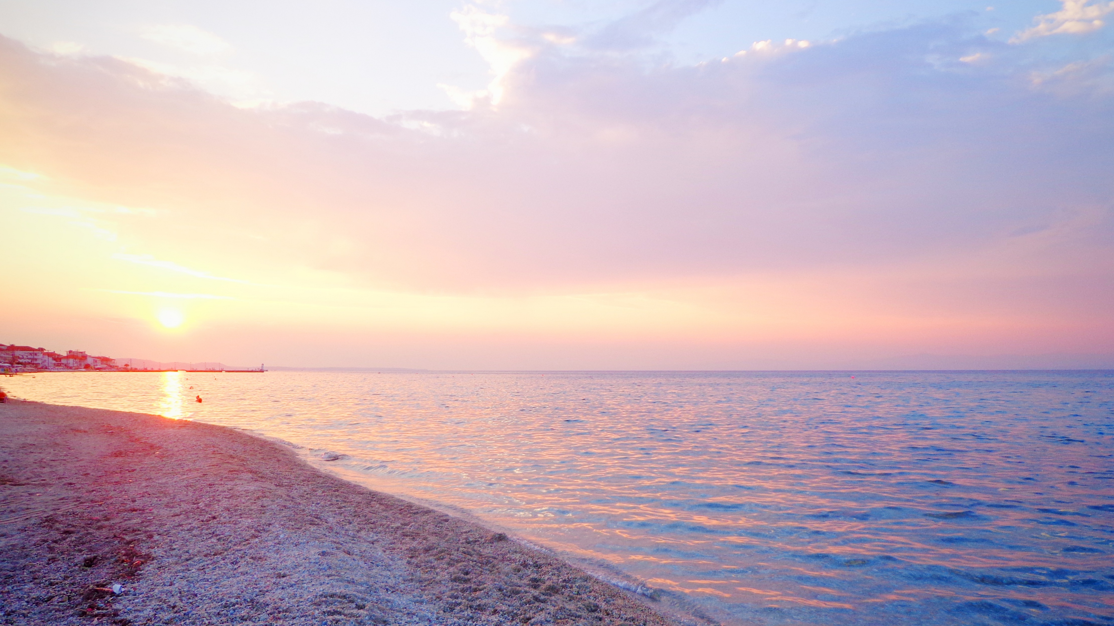 免费照片海边的夕阳
