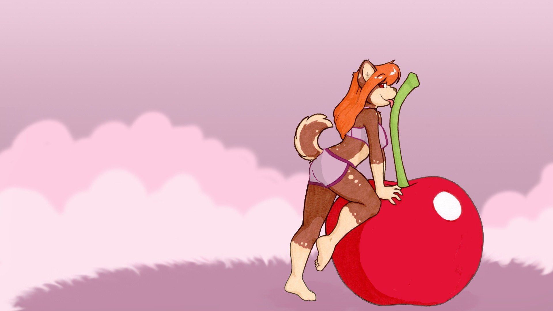 Wallpapers cherry furry suggestive on the desktop