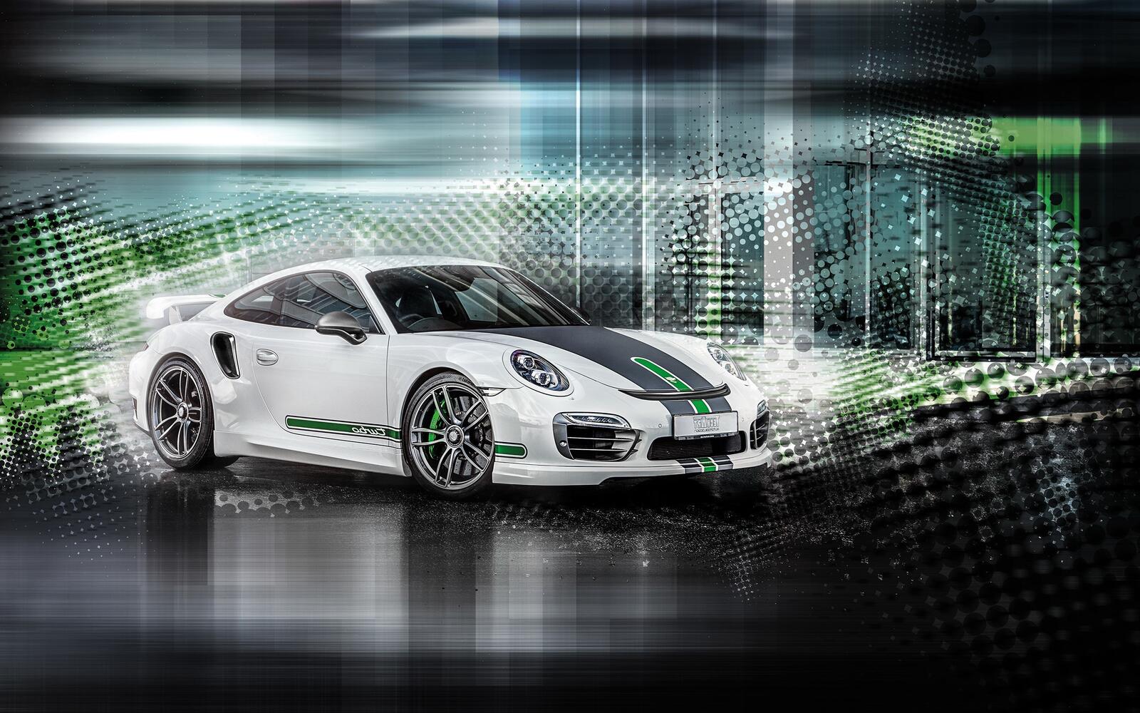 Free photo Picture of Porsche 911 on an abstract background