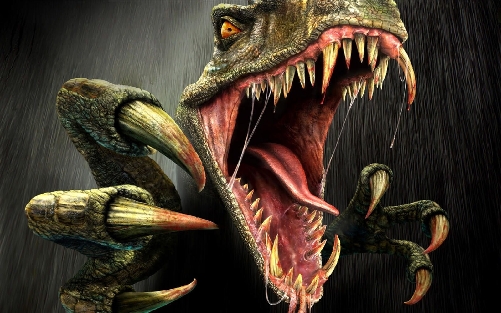Бесплатное фото Динозавр с острыми клыками