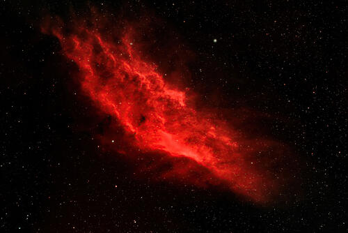 Red cosmic nebula