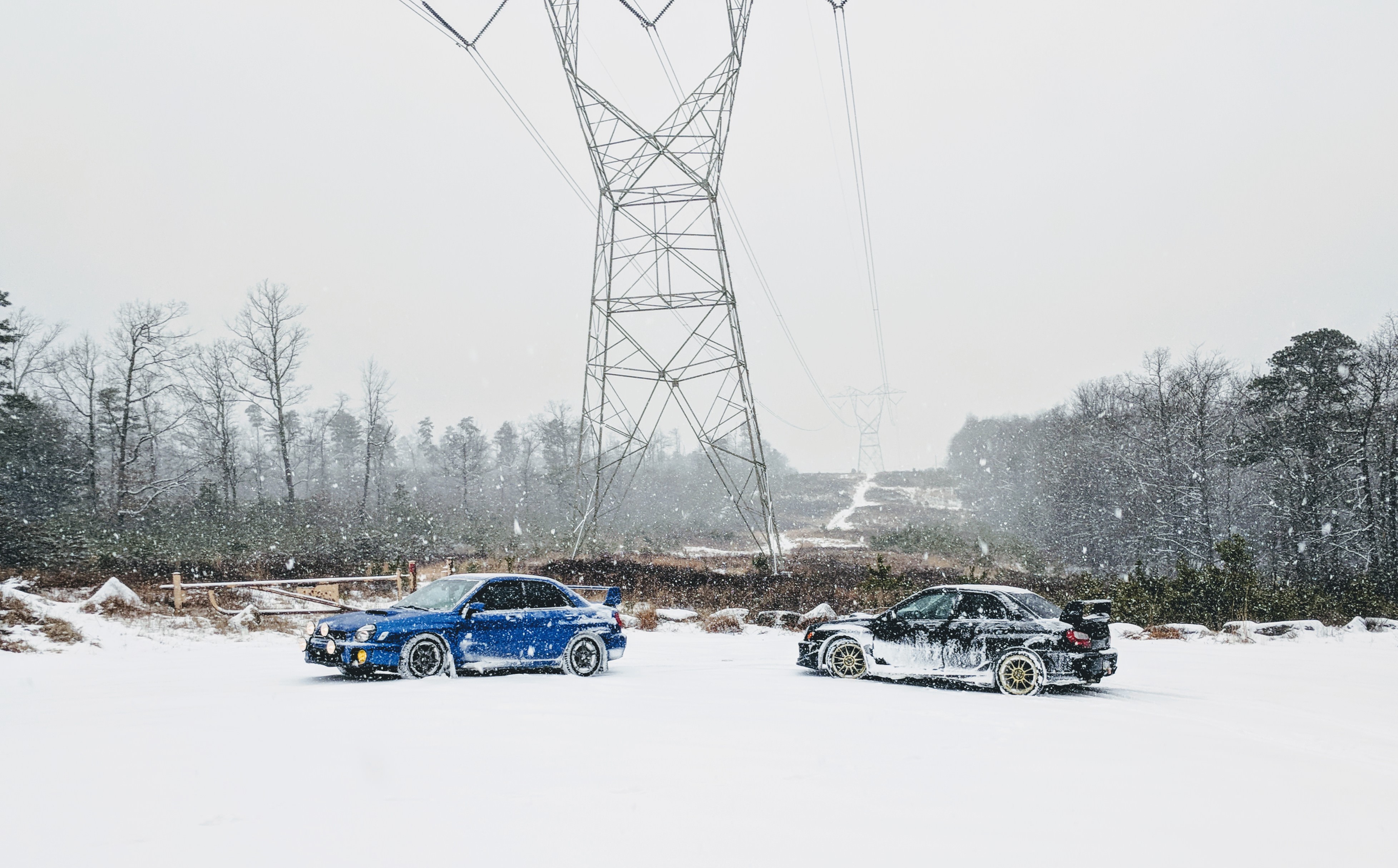 Обои снег Subaru зима на рабочий стол