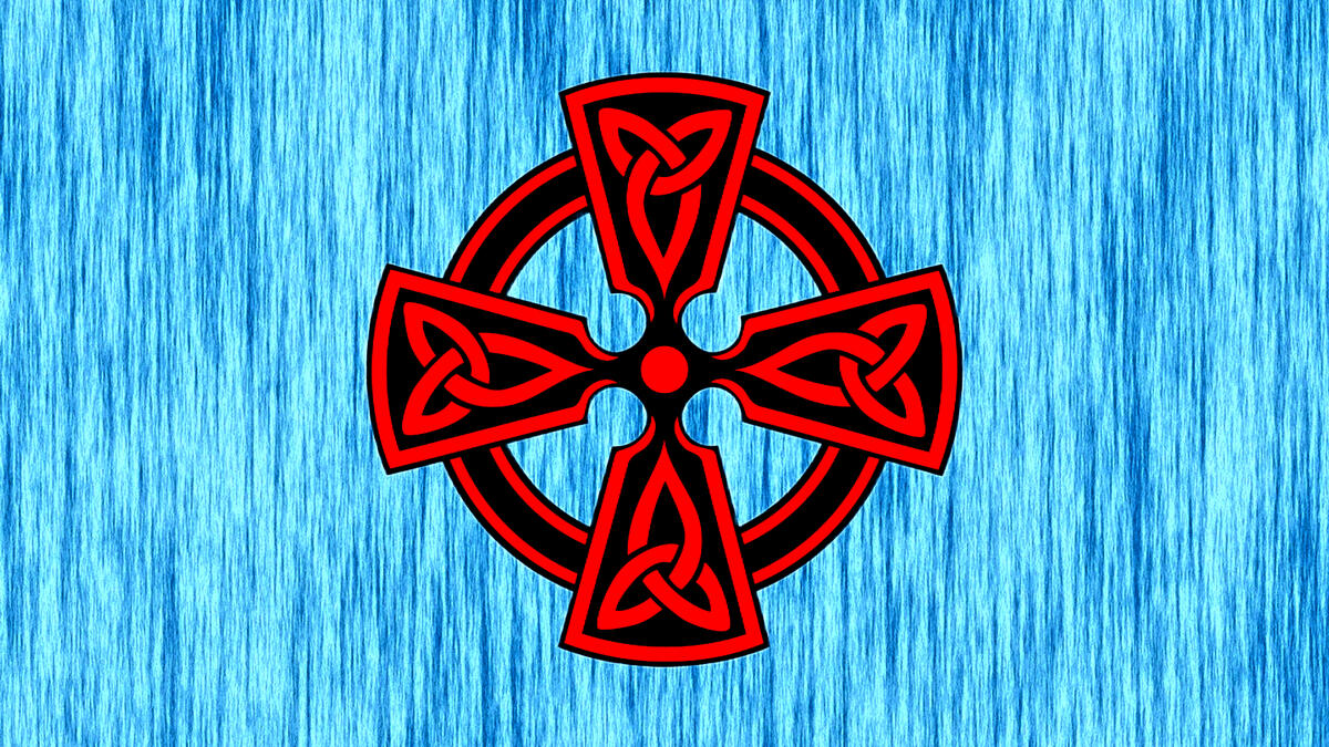 Рендеринг кельтский крест красного цвета