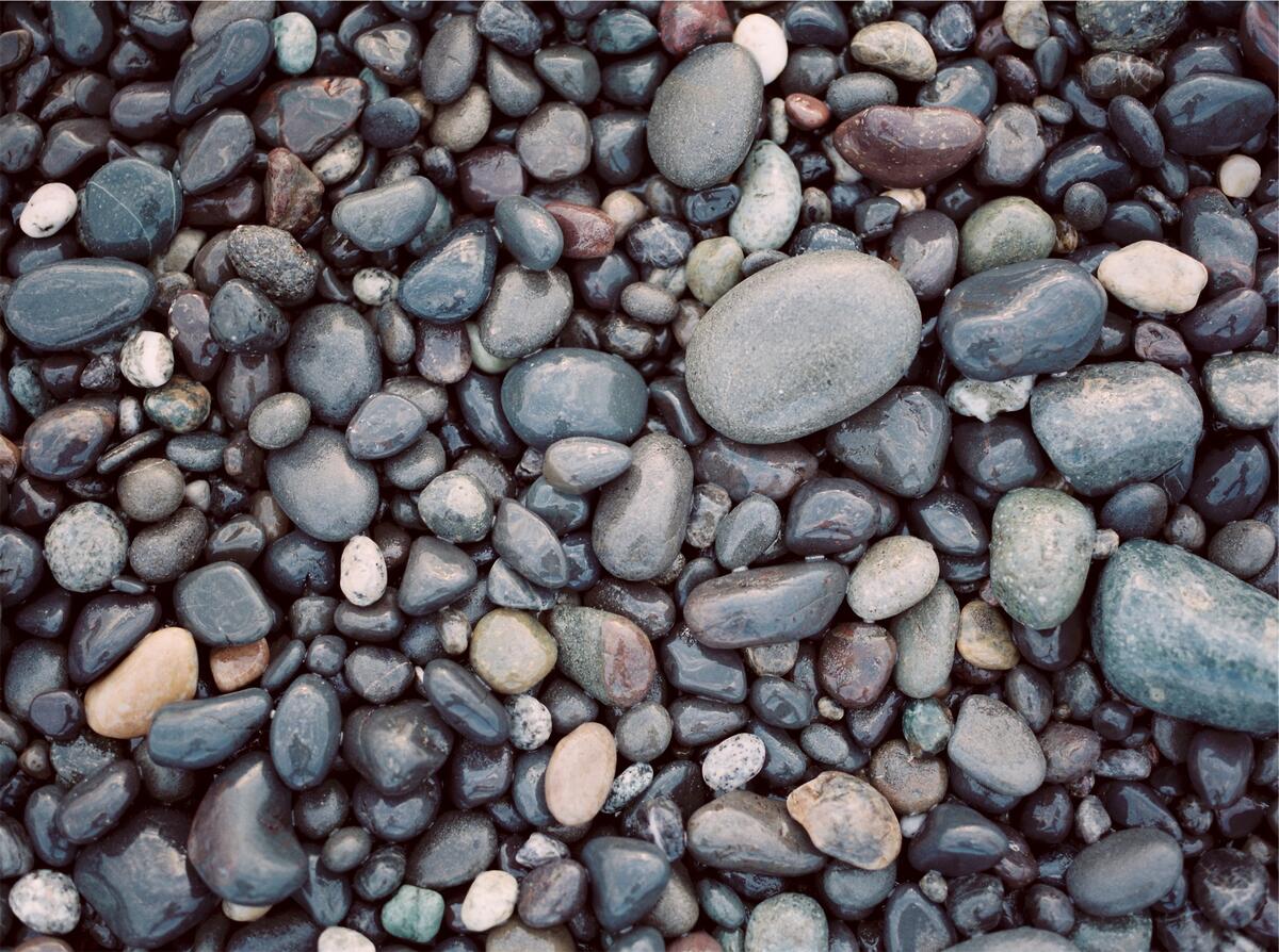 Wet sea stones