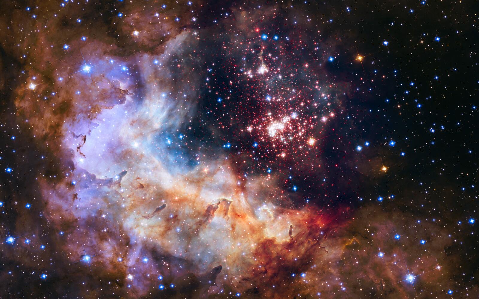 Бесплатное фото Космическое облако со звездами