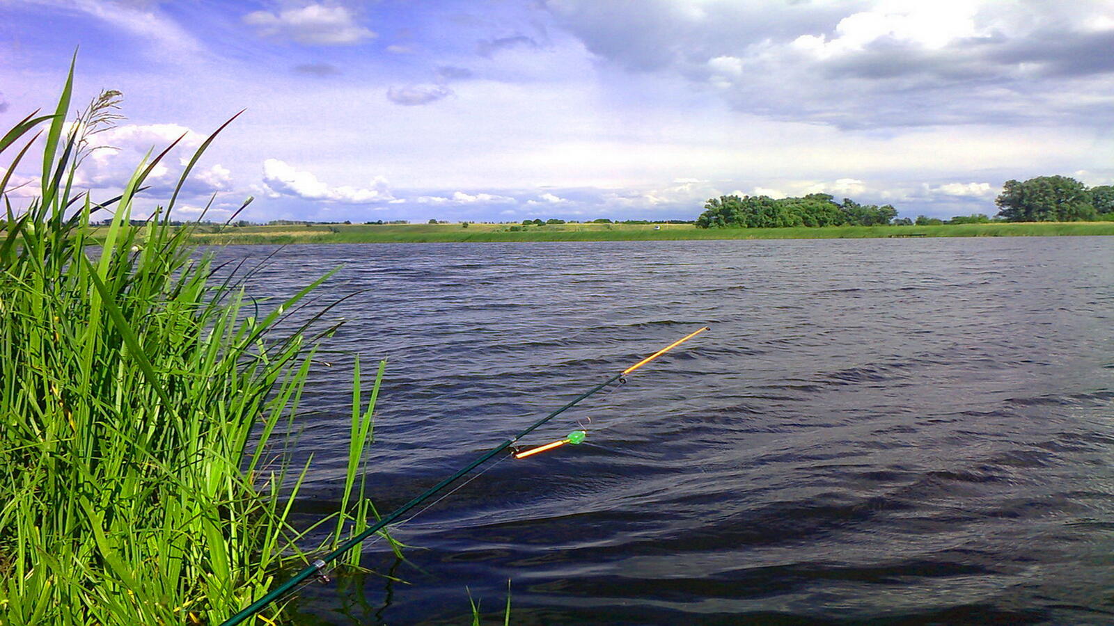 Бесплатное фото Рыбалка на удочку у берега реки