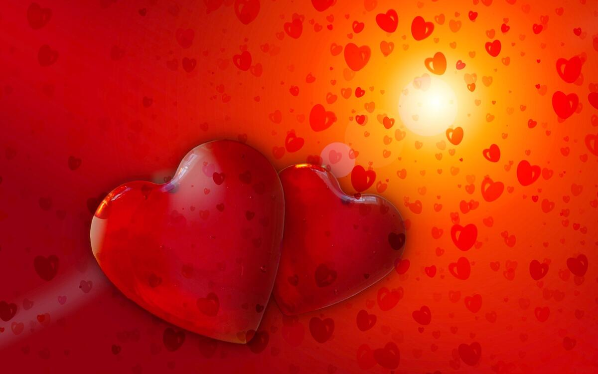 Valentine`s Day background of hearts