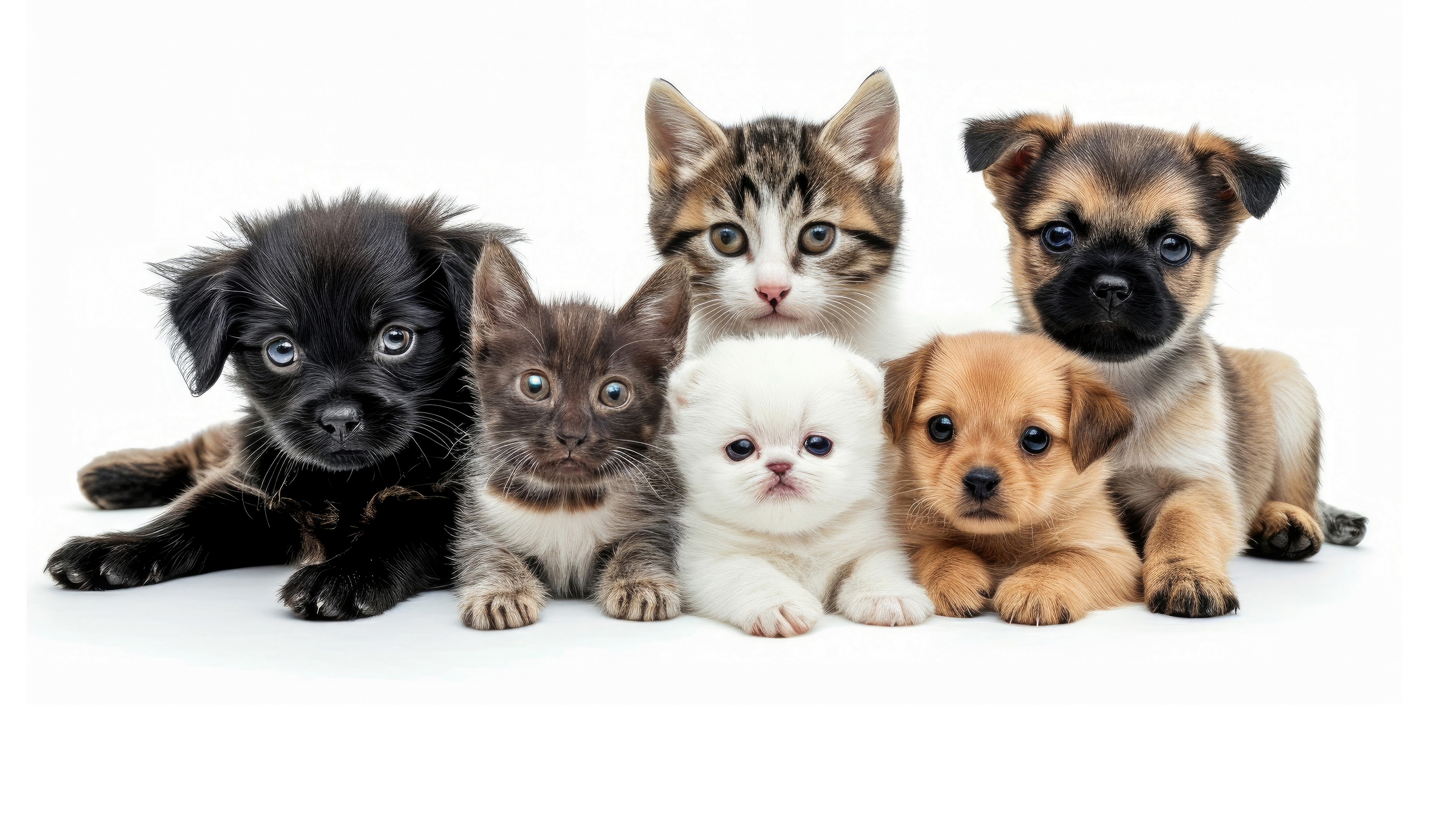 Free photo Puppies and kittens mixed