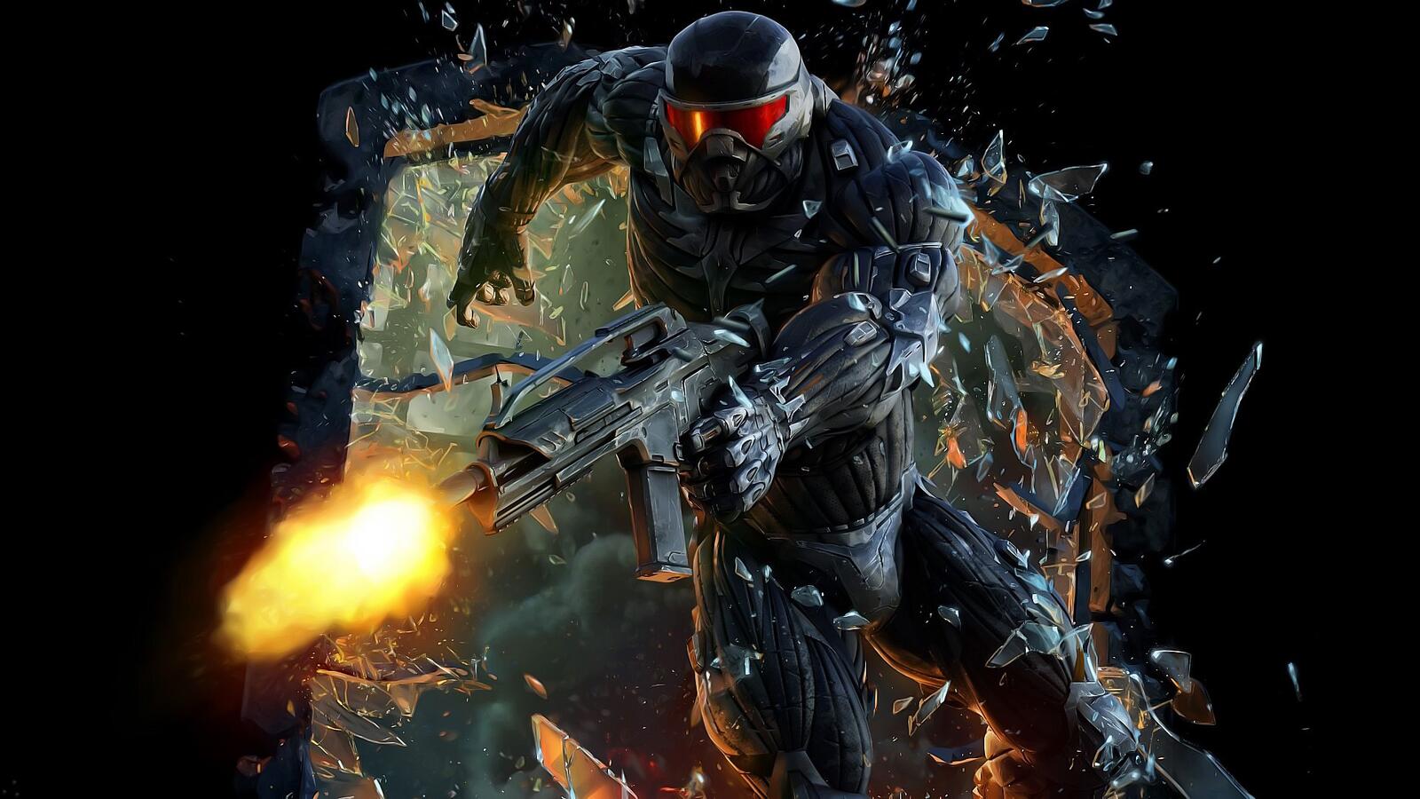 Бесплатное фото Обои со штурмовиком из  Crysis 3