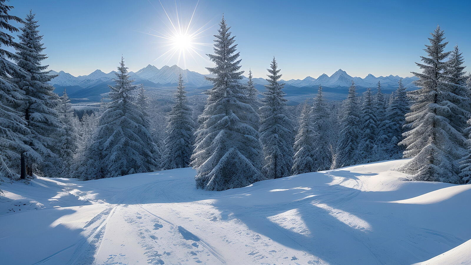Бесплатное фото Зимний лесной пейзаж