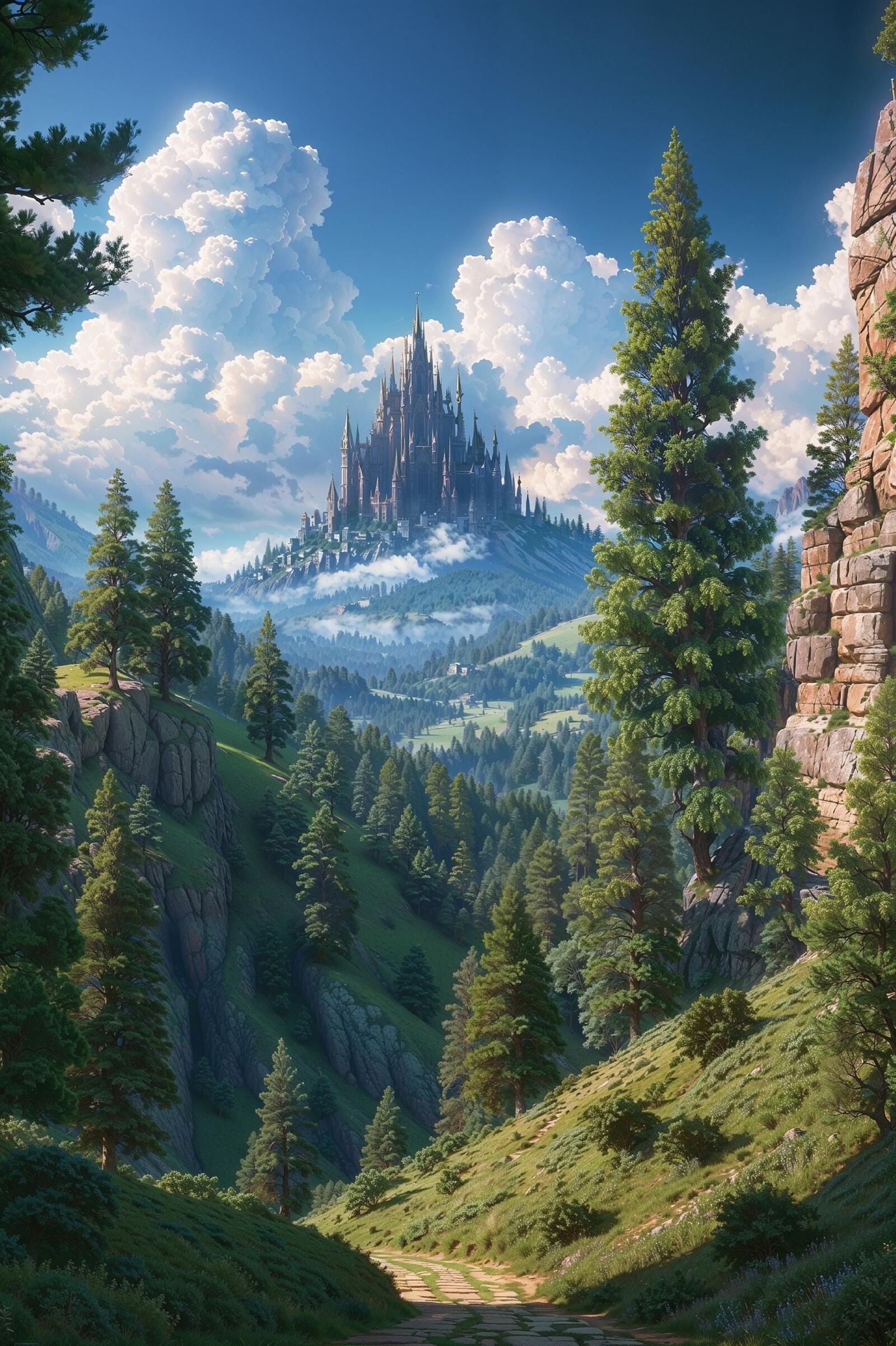 Бесплатное фото Дворец на высокой горе