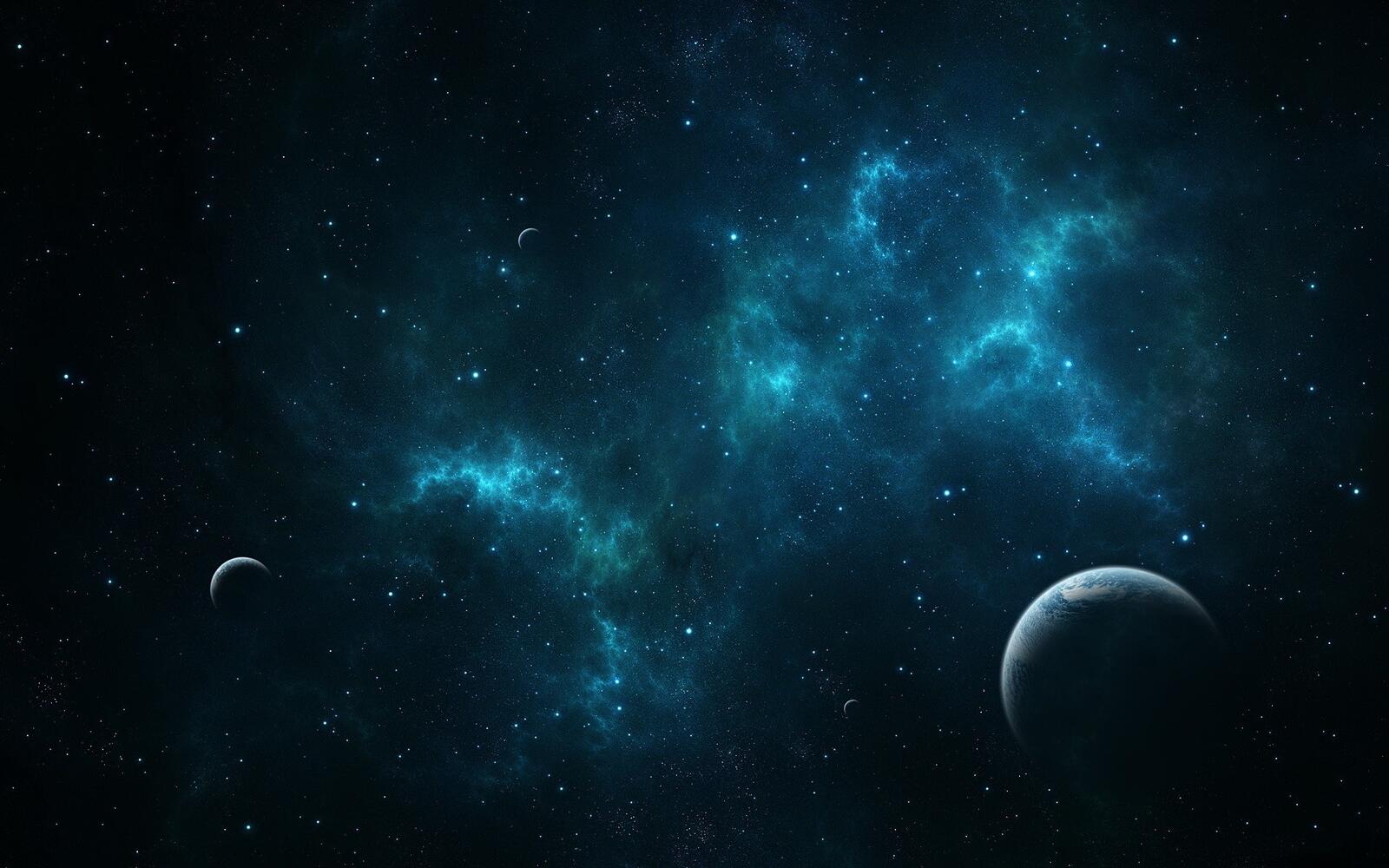 Wallpapers planet nebula space on the desktop