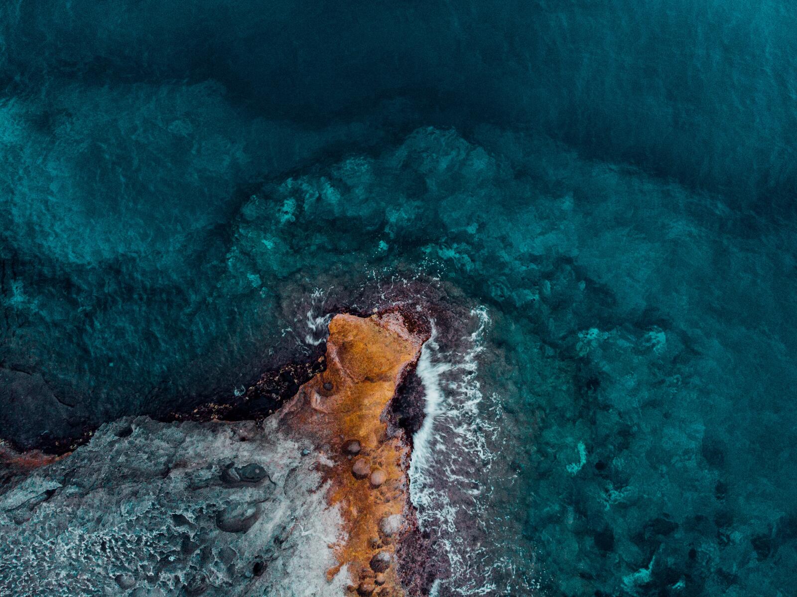 Бесплатное фото Побережье океана с высоты птичьего полета