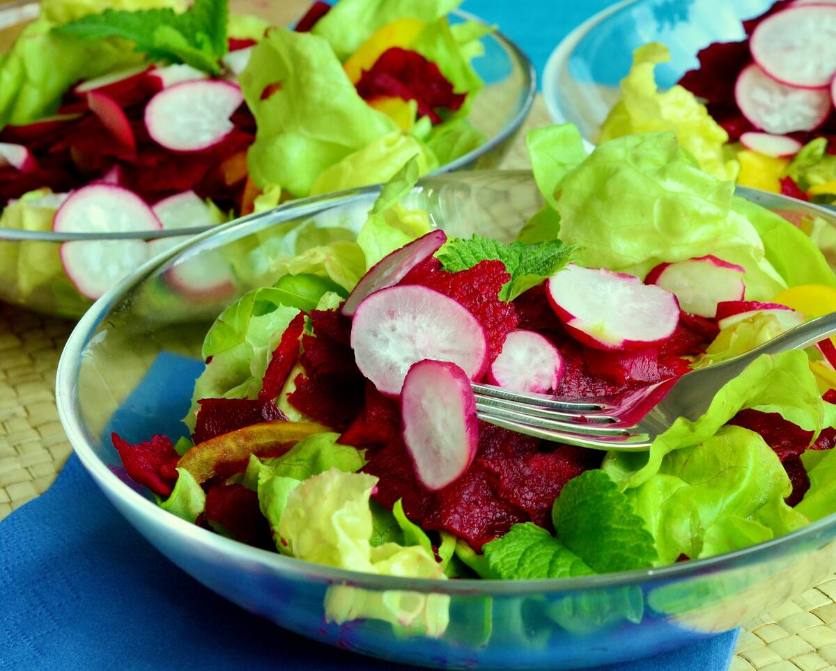Fresh salad with radishes