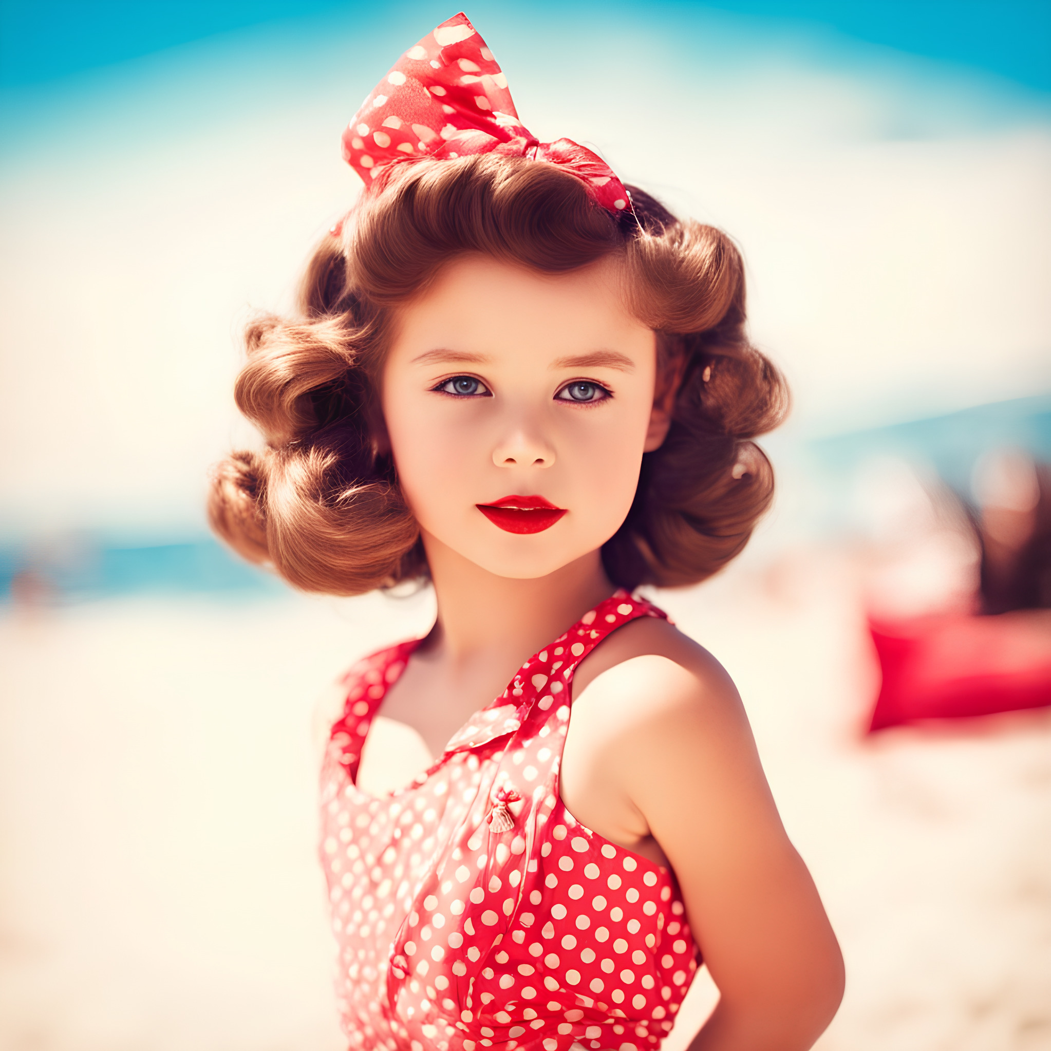Free photo Little girl pin up