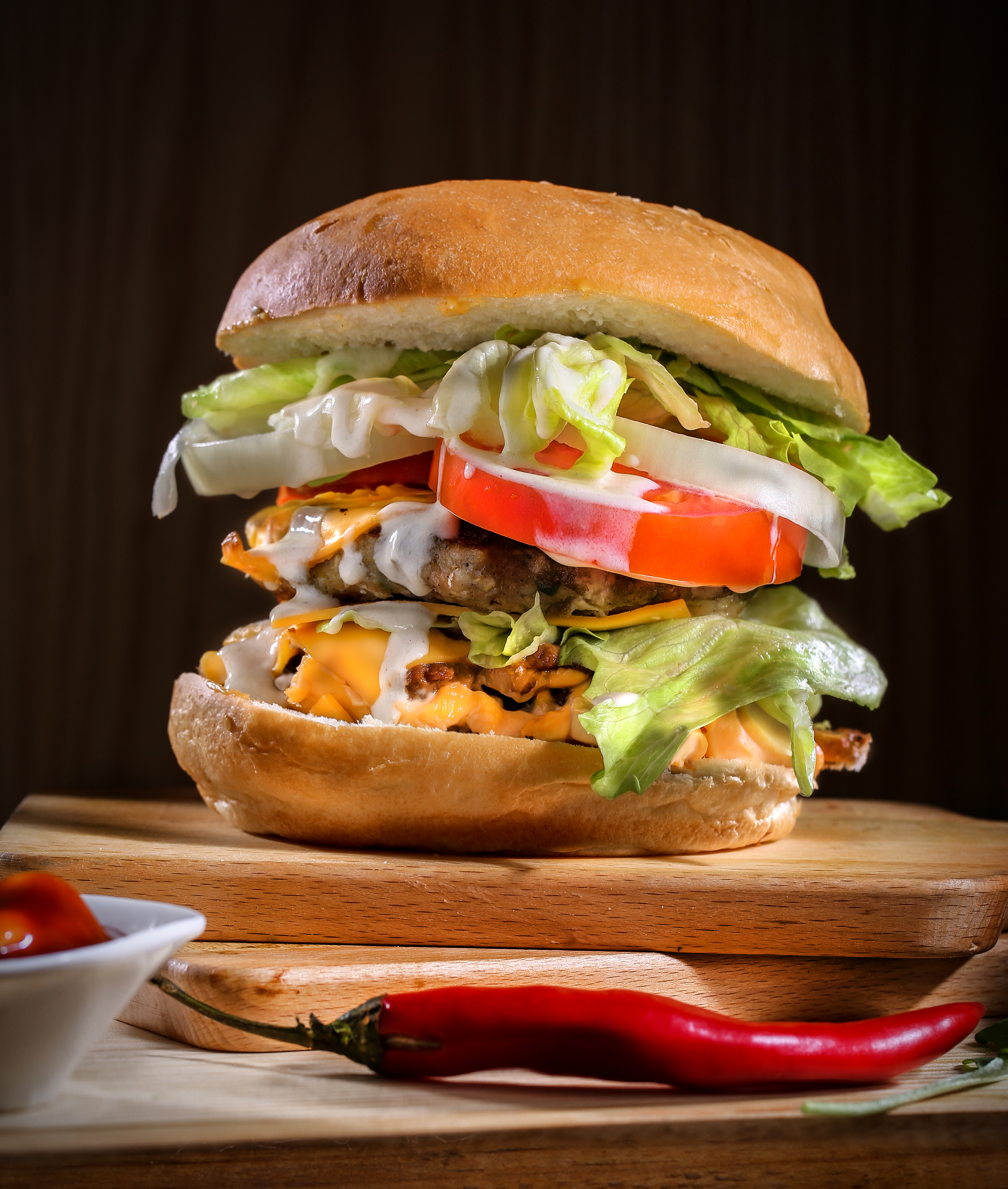 Бесплатное фото Вкусный гамбургер