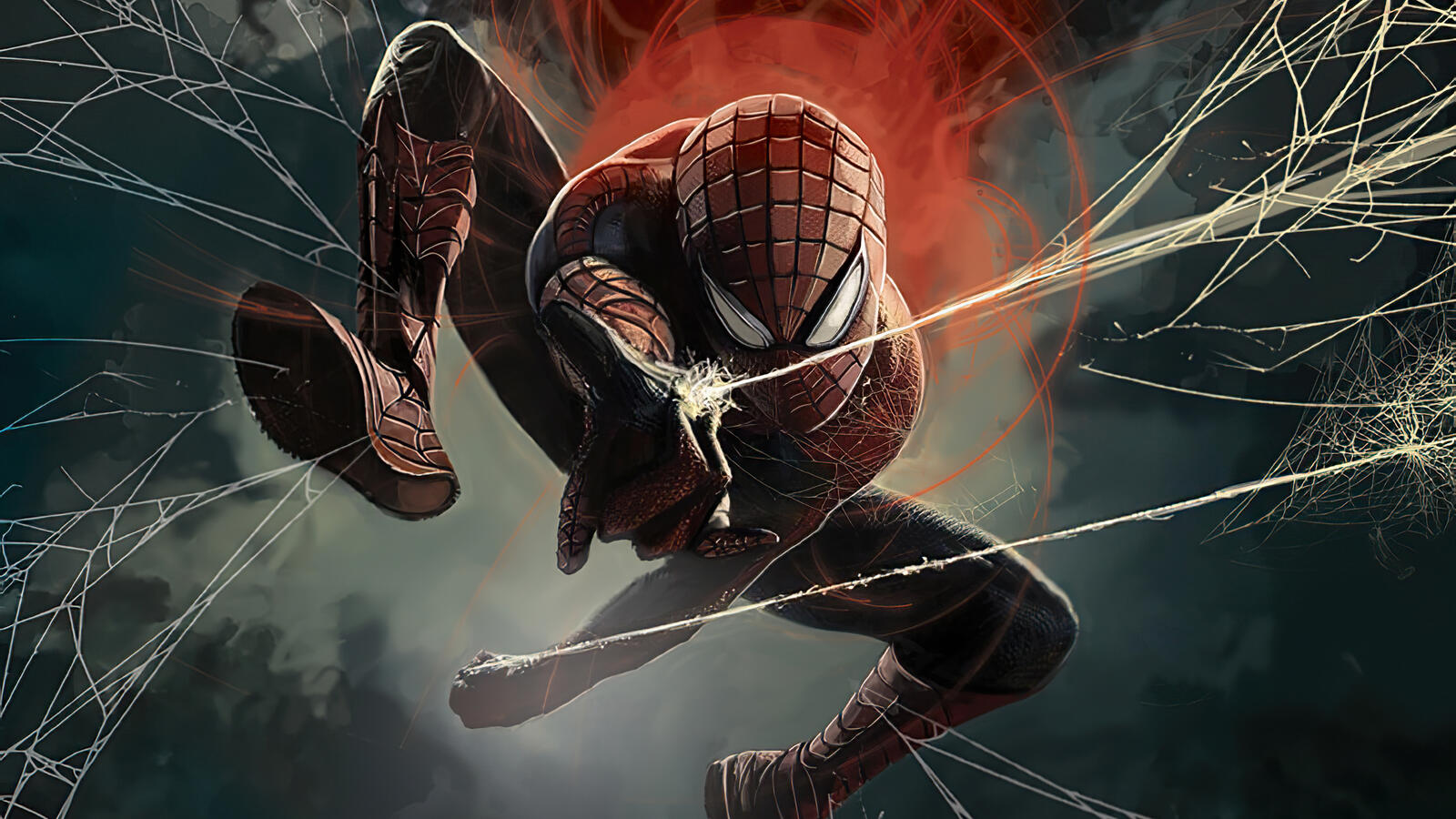 Free photo Spider-Man shoots spider webs