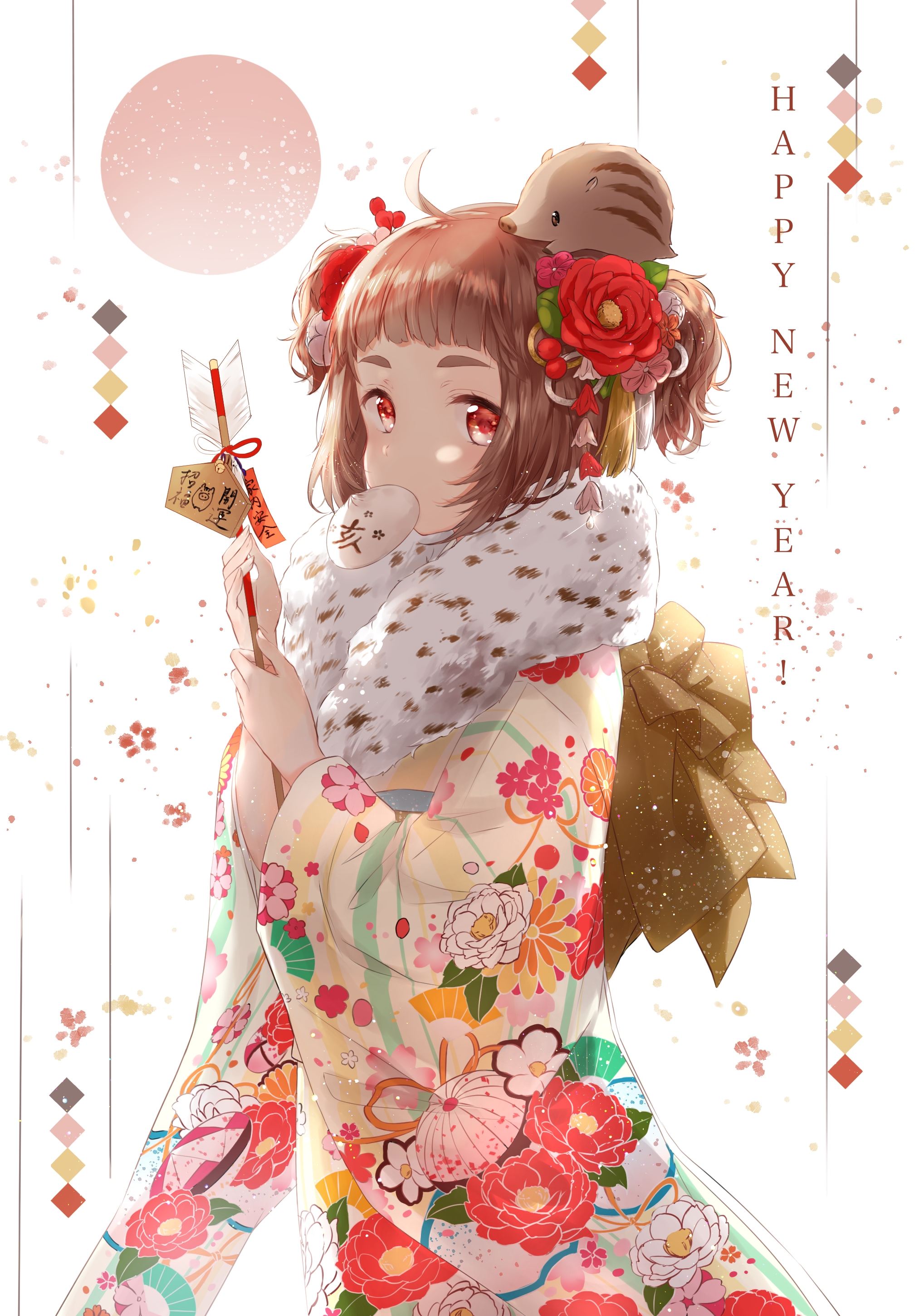 Photo free wallpaper kimono, anime girl, short hair