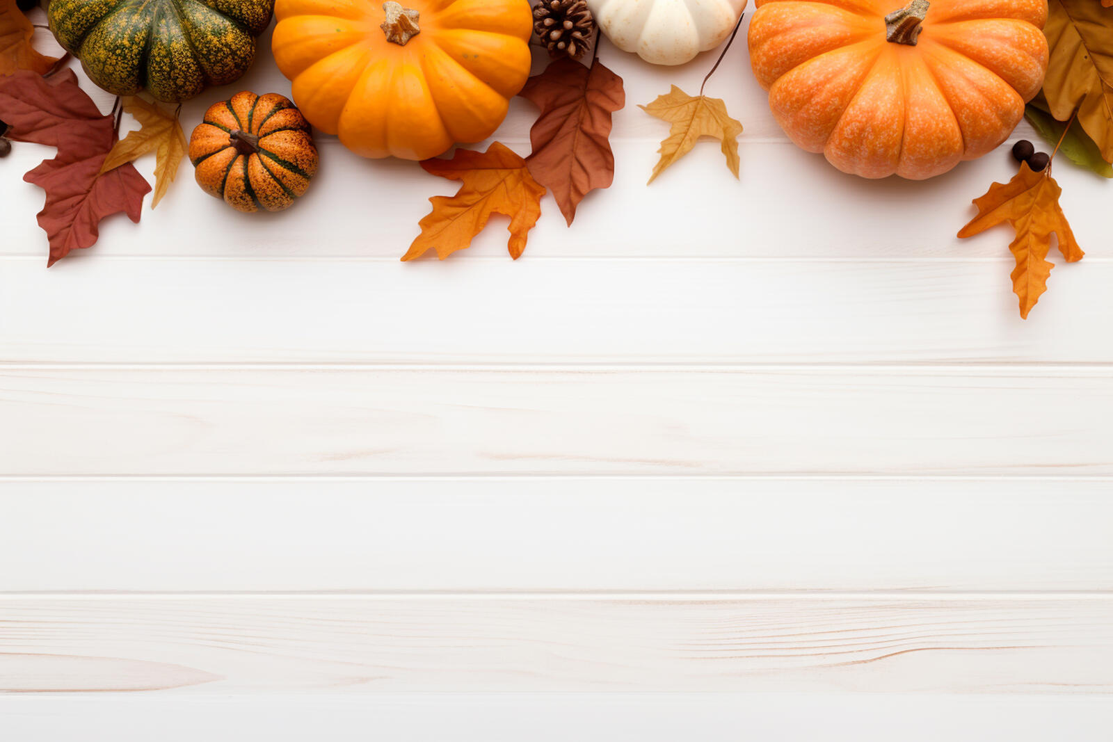 Free photo Autumn background with pumpkins