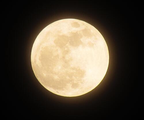 Luminous moon close-up