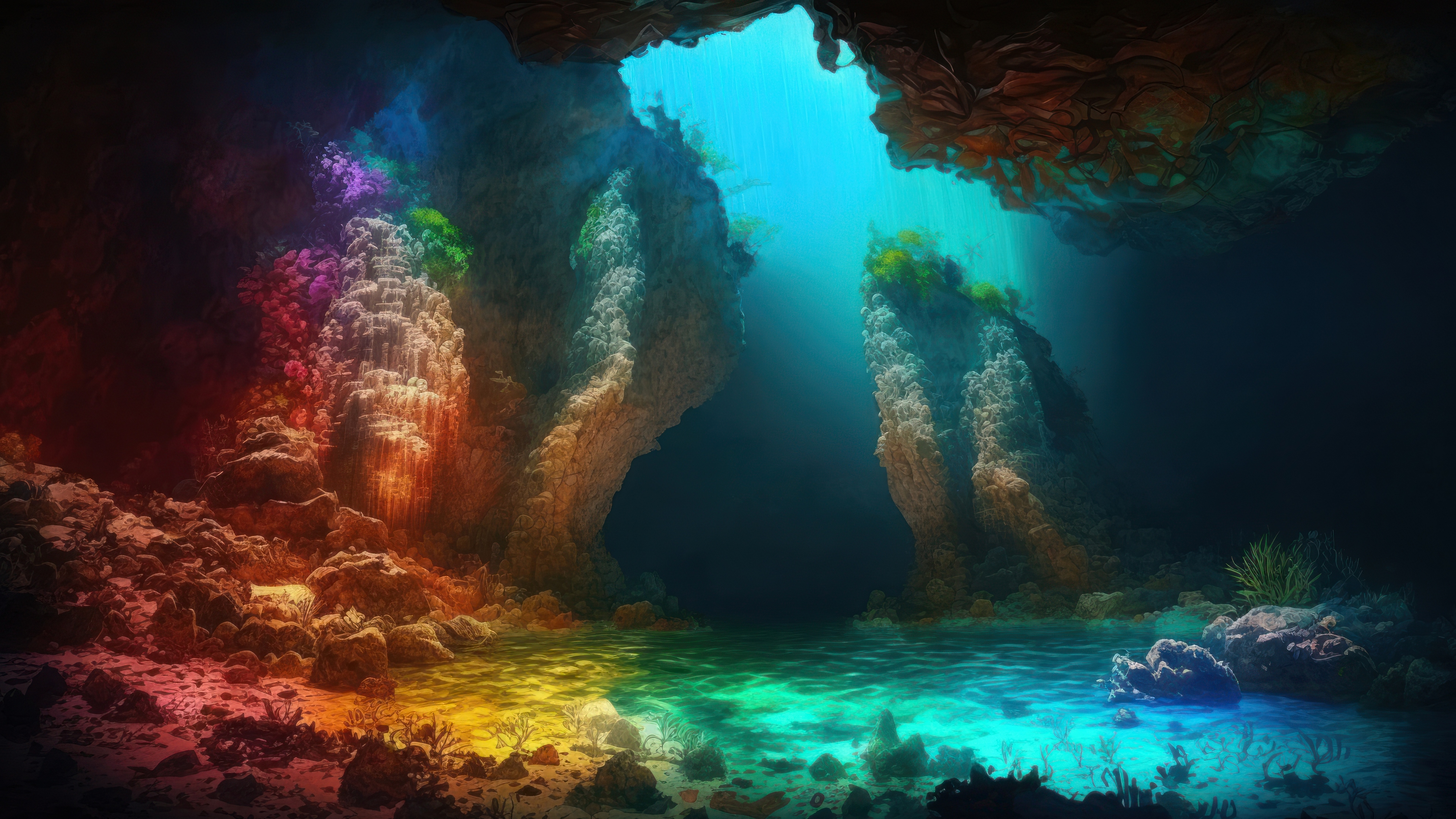 Бесплатное фото Подводный мир в цветных красках