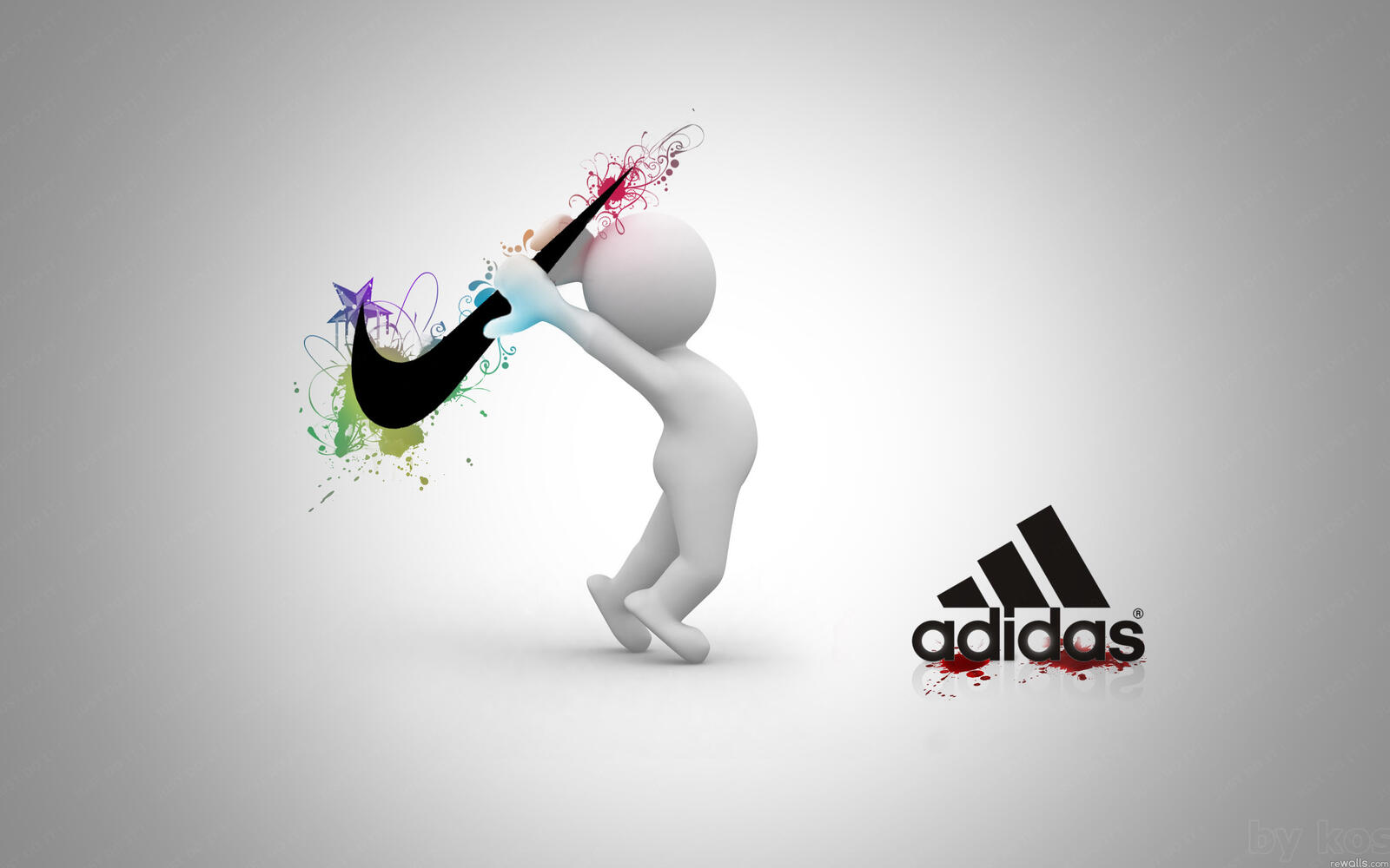 Free photo The fight between Nike and Adidas