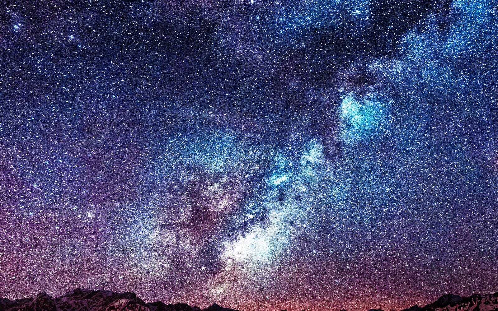 Free photo Colorful starry night sky