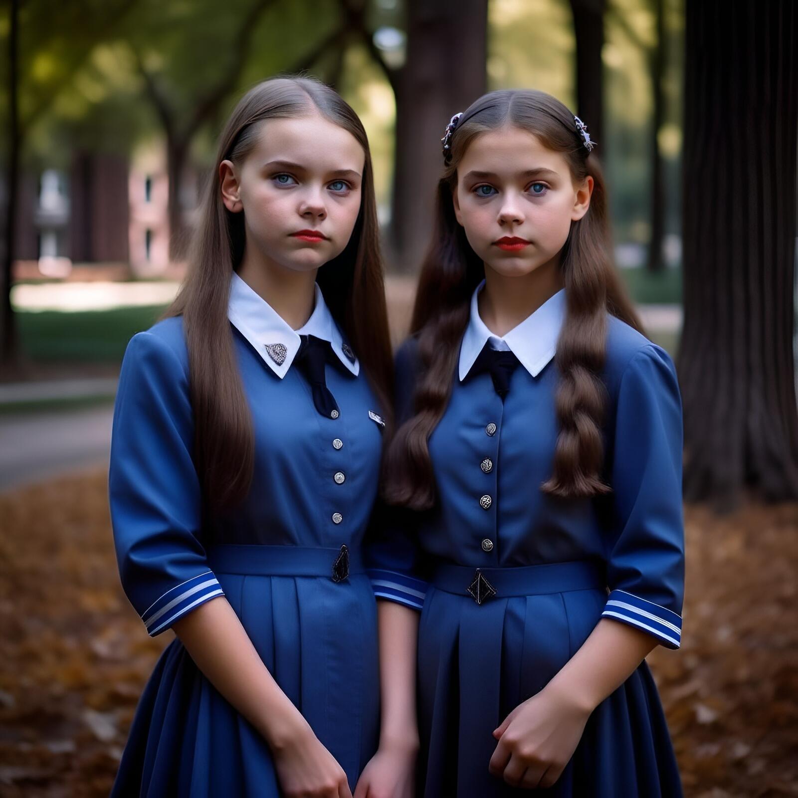 Бесплатное фото Две девушки в школьной форме