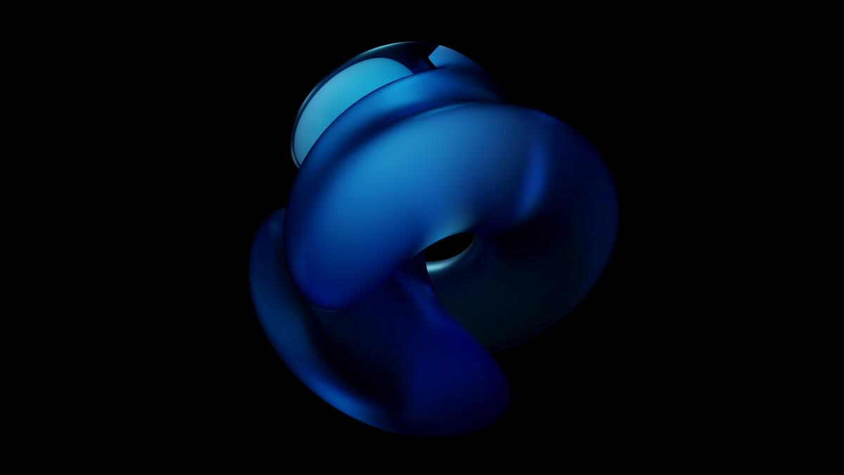Simple blue shape on black background
