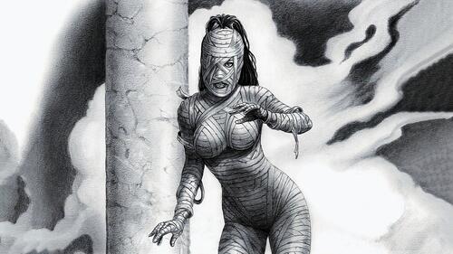 Рисунок девушка мумия